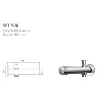 ECT Tisst Bath Diverter Outlet 180mm